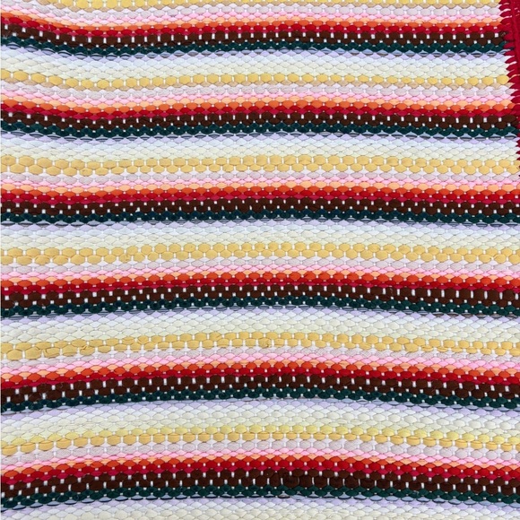 Vtg. Handmade Rag Rug Crocheted Edge, Reversible Floor Mat - Picture 4 of 7